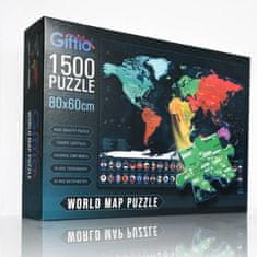 Giftio Puzzle világtérkép 1500 darab