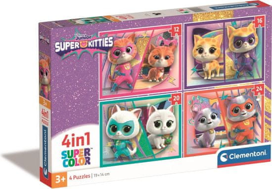 Clementoni Puzzle Supercats 4in1 (12+16+20+24 darab)