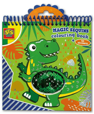 SES Magic Dino kifestőkönyv flitterekkel kék, zöld