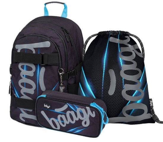 BAAGL 3 SET Skate Bluelight: hátizsák, tolltartó, táska