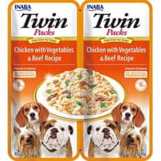 Inaba Twin Packs kutya csirke és zöldség, marhahús 80g