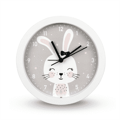 Hama Lovely Bunny, gyermek asztali óra ébresztő funkcióval, 16 cm átmérőjű, csendes működéssel