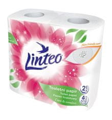 LINTEO WC-papír Satin - 2 rétegű, fehér, nyomott, 4 tekercs