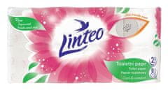 LINTEO WC-papír Satin - kétrétegű, fehér, nyomtatott, 8 tekercs