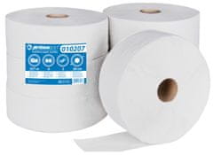 Primasoft toalettpapír, 28 cm, 2 rétegű, fehérített, újrahasznosított, 6 tekercs, 6 guriga