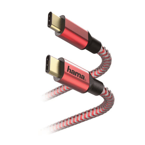 Hama Reflective USB kábel 1,5 M USB 2.0 USB C Vörös (183289)