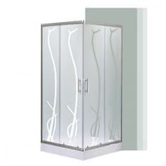 Leziter Spirit Bamboo 80x80 cm szögletes zuhanykabin, zuhanytálcával