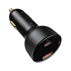 BASEUS Superme USB autós töltő, USB-C, 100 W, fekete (CCZX-01) (CCZX-01)