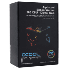 Alphacool Processzor hűtő AIO Eisbaer Aurora 280 ARGB 28cm Fekete (4250197117296)
