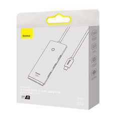 BASEUS Lite Series Hub 4in1 USB-C 4x USB 3.0 + USB-C 2m fekete (WKQX030501) (WKQX030501)