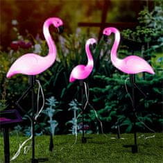 HI 3 db flamingó alakú napelemes LED-es kerti kitűzőkaró 423908