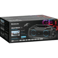 Defender Beatbox 50 Hordozható bluetooth hangszóró - Fekete (65950)
