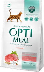 OptiMeal  szárazeledel sterilizált macskáknak marhahússal és cirokkal 700 g