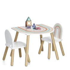 Zeller Szett 3db gyermek asztal két székkel szivárvány motívummal