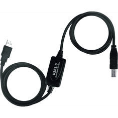 PremiumCord KU2REP10AB USB-A apa - USB-B apa 2.0 Hosszabbító kábel - Fekete (10m) (KU2REP10AB)