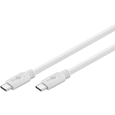 Goobay 67193 USB-C apa - USB-C apa 3.2 Adat és töltőkábel - Fehér (0.5m) (67193)