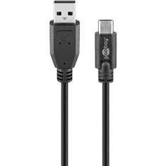 Goobay 55469 USB Type-A apa - USB Type-C apa 2.0 Adat és töltő kábel - Fekete (3m) (55469)
