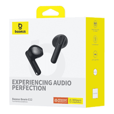 BASEUS Bowie E12 TWS Bluetooth fülhallgató fekete (A00059801126-Z1) (A00059801126-Z1)
