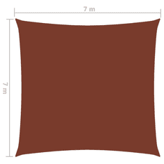 Vidaxl terrakotta négyzet alakú oxford-szövet napvitorla 7 x 7 m (135363)