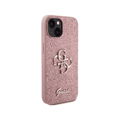 Guess Glitter Script Big 4G Apple iPhone 15 Tok - Rózsaszín (GUHCP15SHG4SGP)