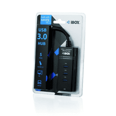 iBOX I-BOX HUB USB 3.0, 4-ports, fekete (IUH3FB)
