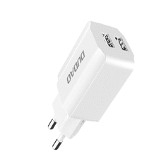DUDAO 2x USB-A Hálózati töltő - Fehér (5V / 2.4A) (CHARGER A2 EU+ MICRO CABLE)