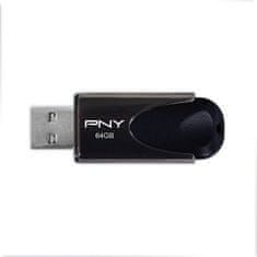 PNY Attaché 4 64GB USB 2.0 Fekete Pendrive FD64GATT4-EF