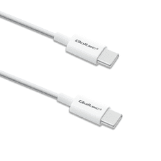 Qoltec 52359 USB-C apa - USB-C apa 2.0 Adat és töltő kábel - Fehér (1m) (52359)