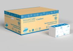 Velvet CARE Hajtogatott papírtörölköző Velvet Professional - 2 rétegű, fehér, 23x23 cm, 20x150 db