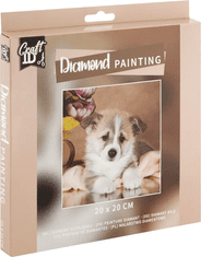 Grafix Gyémánt festmény Aranyos kiskutya 20x20cm