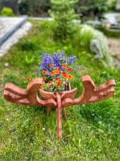 ABC CONNECT Fából készült virágágyás / virágcserép / virágtartó állvány szarvasbarna