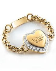 Guess Fantáziadús aranyozott gyűrű szívvel Fine Heart JUBR01429JWYG (Kerület 54 mm)
