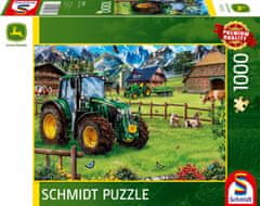 Schmidt Puzzle Alpesi legelő traktorral: John Deere 6120M 1000 db