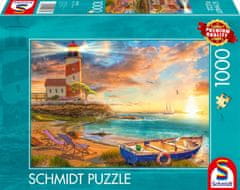 Schmidt Puzzle Naplemente egy öböl felett világítótoronnyal 1000 darab