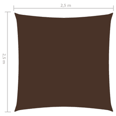 Vidaxl barna négyzet alakú oxford-szövet napvitorla 2,5 x 2,5 m (135796)
