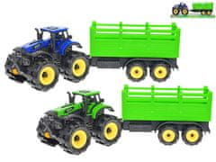 28 cm-es traktor lendkerékkel - vegyes színek (kék, zöld)