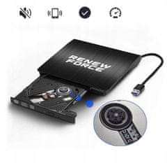 Dexxer Hordozható vékony külső meghajtó CD- és DVD-író USB 3.0 24x