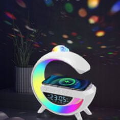 Hitelektro 3in1 LED RGB lámpa bluetooth hangszóró ébresztőóra és töltő + projektor