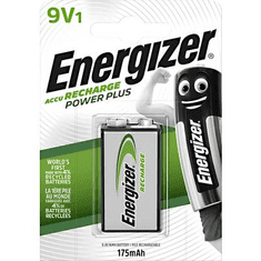Energizer 9V akku NiMH 8,4 V 175 mAh, Power Plus 6LR61, HR6F22, HR9V, HR22, 6LR21, 6AM6, 6LP3146, MN1604, E Block (635584)