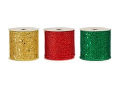 LAALU.cz 3 db szalag készlet: csillogó szalagok arany, piros, zöld 6,5 cm x 270 cm