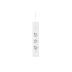 WOOX R6132 Okos WiFi Hálózati elosztó 3 aljzatos + 2x USB-A / 2x USB-C 1,5m - Fehér (729130)