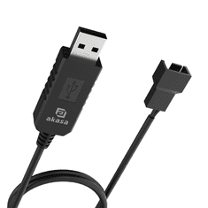 Akasa CBFA10 USB-A - 4 pin Táp Adapter 0.6m - Fekete (AK-CBFA10-60BK)
