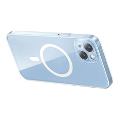 BASEUS Crystal Series Magnetic Apple iPhone 14 Plus Tok + Üvegfólia - Átlátszó (ARSJ011102)