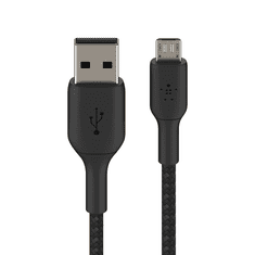 Belkin BoostCharge USB-A apa - MicroUSB-B apa 2.0 Adat és töltő kábel - Fekete (1m) (CAB007BT1MBK)