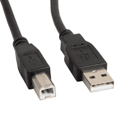 Lanberg CA-USBA-15CU-0010-BK USB-A apa - USB-B apa 2.0 Adat és töltő kábel - Fekete (1m) (CA-USBA-15CU-0010-BK)