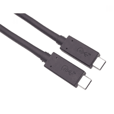 PremiumCord KU4CX10BK Thunderbolt apa - Thunderbolt apa 4.0 Adat és töltő kábel - Fekete (1m) (KU4CX10BK)