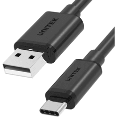 Unitek Y-C481BK USB-A apa - USB-C apa 2.0 Adat és töltőkábel - Fekete (0.5m) (Y-C481BK)