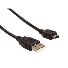 Maclean MCTV-749 USB-A apa MiniUSB-B apa 2.0 Adat és töltő kábel - Fekete (3m) (MCTV-749)
