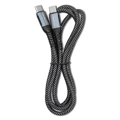 Qoltec 52357 USB-C apa - USB-C apa 2.0 Adat és töltő kábel - Fekete (1m) (52357)