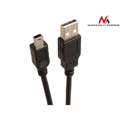 Maclean MCTV-749 USB-A apa MiniUSB-B apa 2.0 Adat és töltő kábel - Fekete (3m) (MCTV-749)
